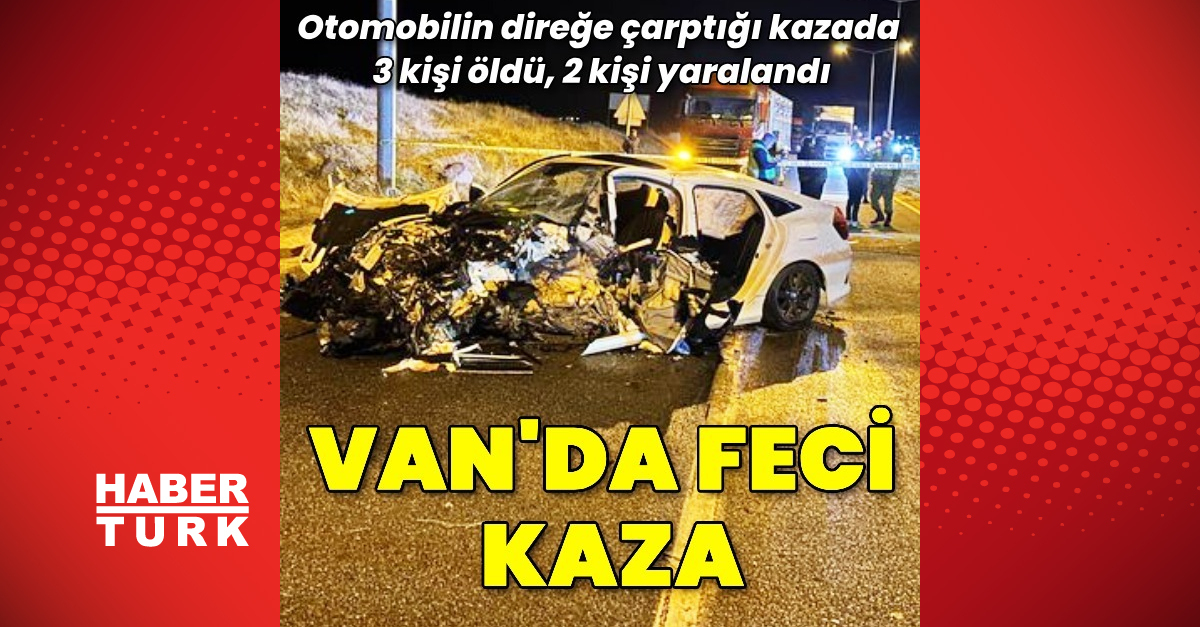 Otomobilin direğe çarptığı kazada 3 kişi öldü, 2 kişi yaralandı